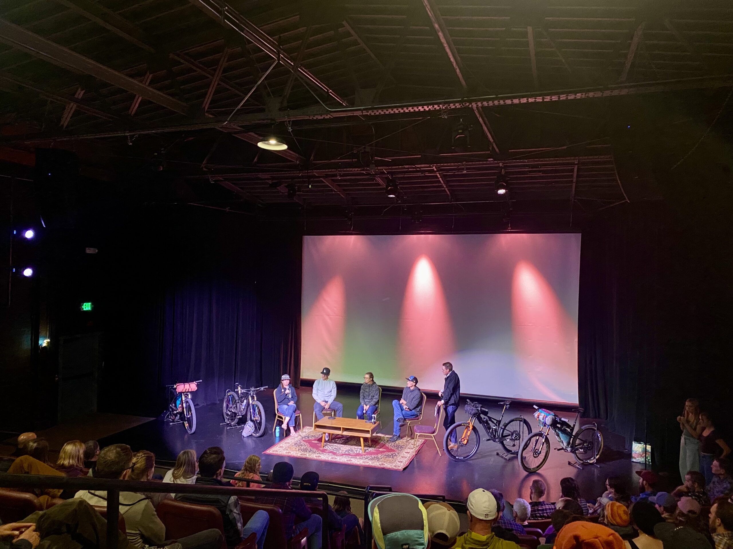 Travis Macy moderates a live Endurance RoundTable Podcast at the Salida SteamPlant with endurance athletes Kait Boyle, Nicolette Jones, Nolan Van Harte, and Jeff Kerkove, discussing mindset and victories at the Vapor Trail 125.