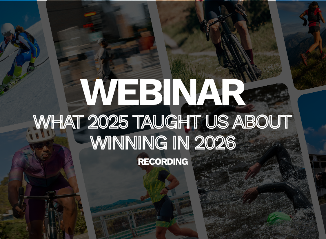 Outside Event Services webinar recording featuring endurance athletes in running, cycling, swimming, and skiing