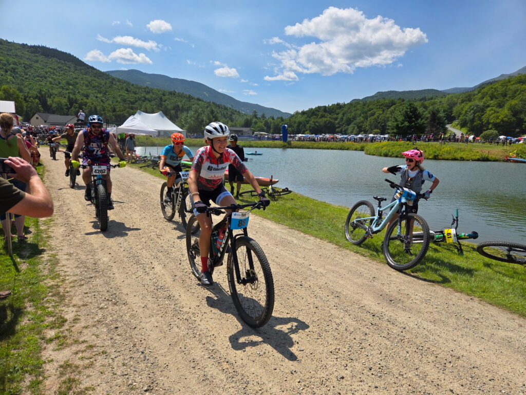 Caitrin Huysman racing at Big Day Brewing 24 Hours of Great Glen during a solo 12-hour endurance cycling event.