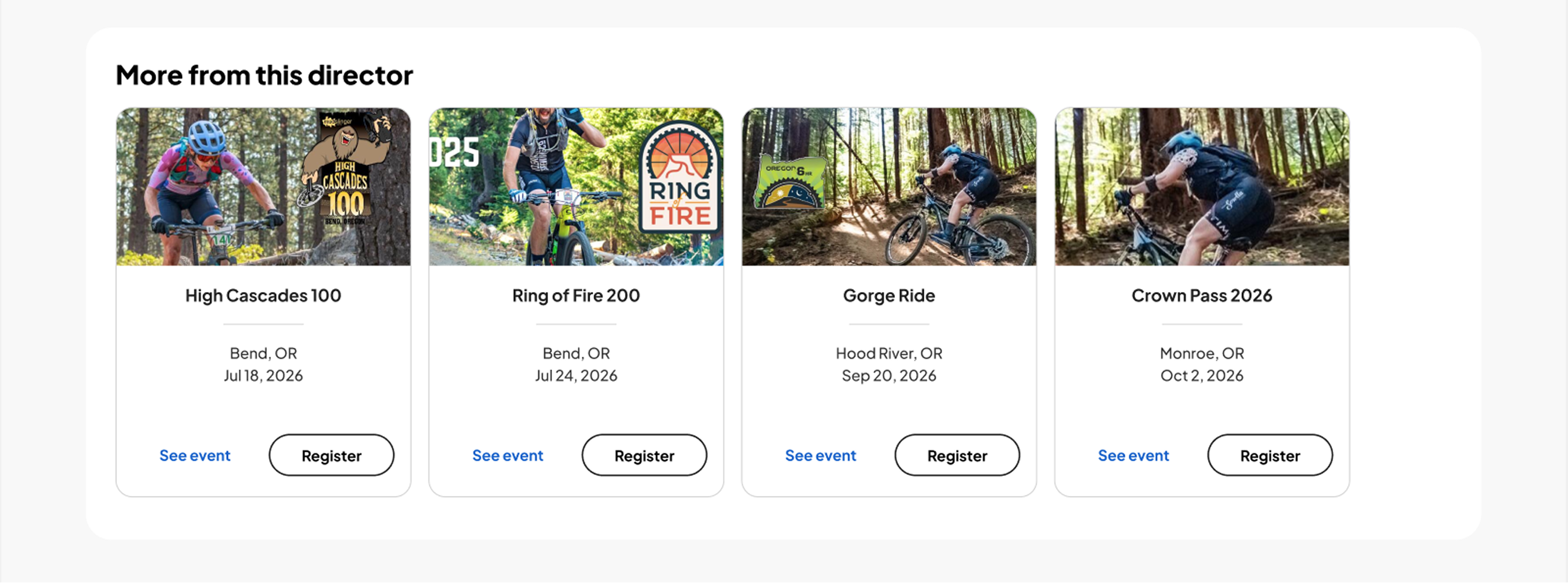athleteReg Event Page More from this Director